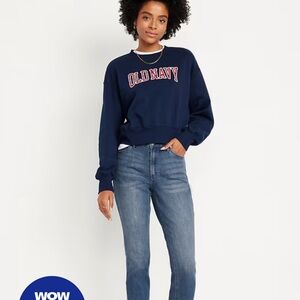 High-Waisted Wow Straight Ankle Jeans